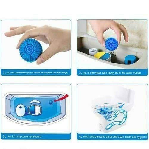 🔥Toilet Cleaning Tablet - Toilet Deodorizer Bathroom Cleaner Tablet Pack of 1 (10pc) Blue Bubble🔥